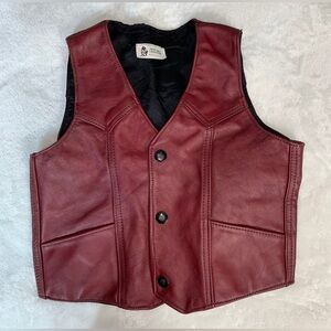 Apache Leather burgundy vest for toddler